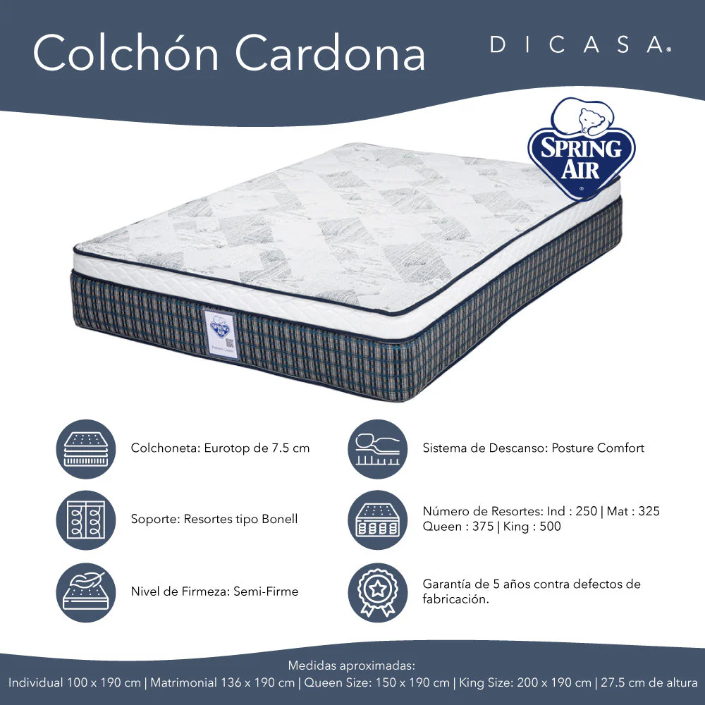 Colchón Spring Air Cardona con Ropa de Cama - Image 4